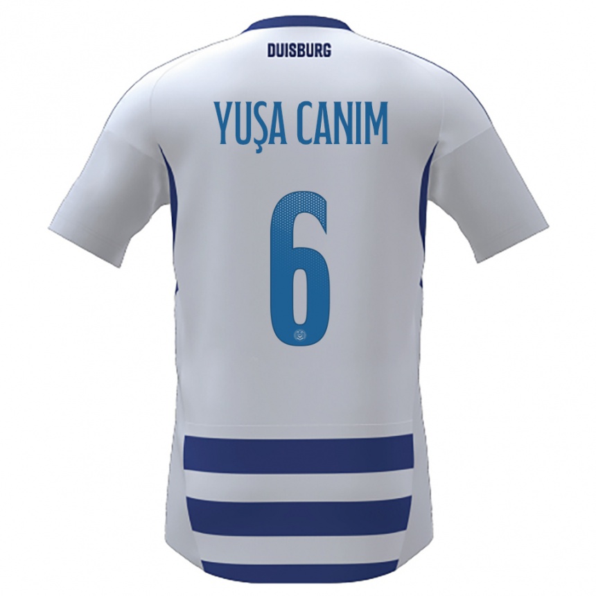 ילדים כדורגל Salih Yuşa Canım #6 לבן כחול ג'רזי ביתית 2025/26
