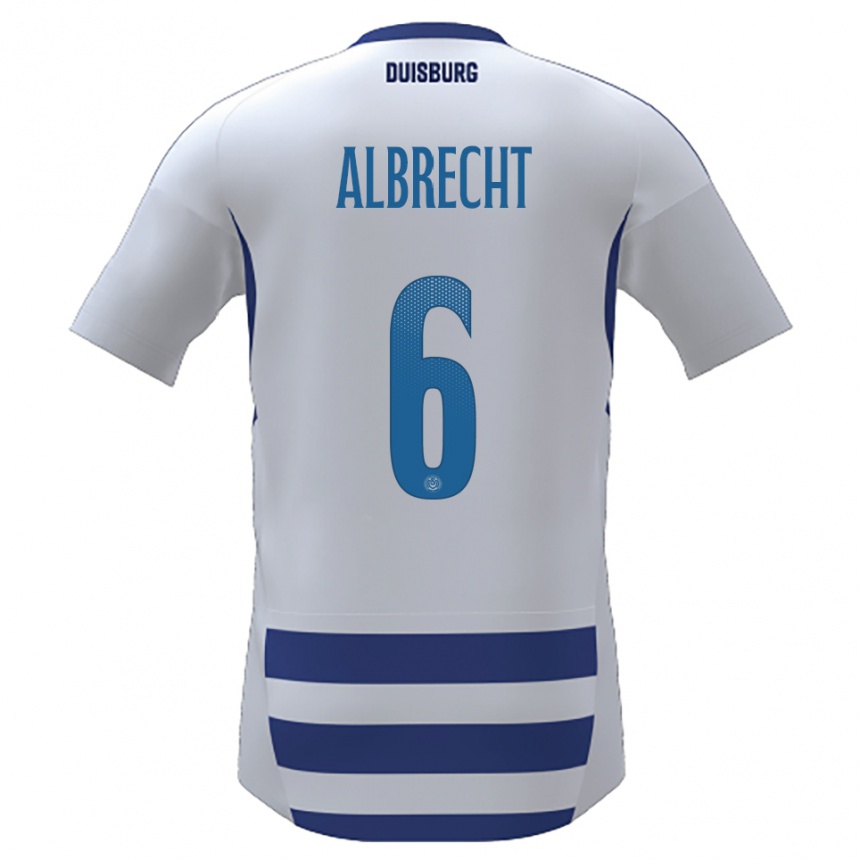 ילדים כדורגל Jil Albrecht #6 לבן כחול ג'רזי ביתית 2025/26