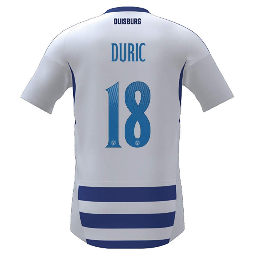 ילדים כדורגל Zarije Duric #18 לבן כחול ג'רזי ביתית 2025/26