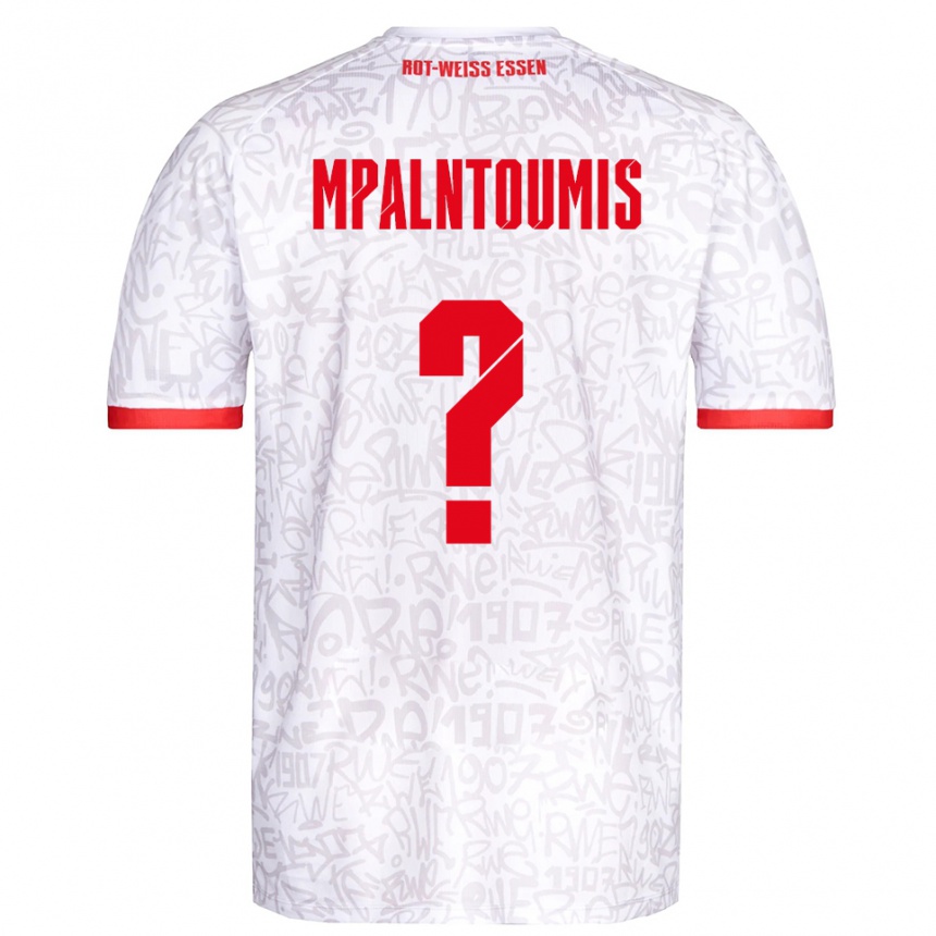 ילדים כדורגל Ilias Mpalntoumis #0 לבן אדום ג'רזי ביתית 2025/26