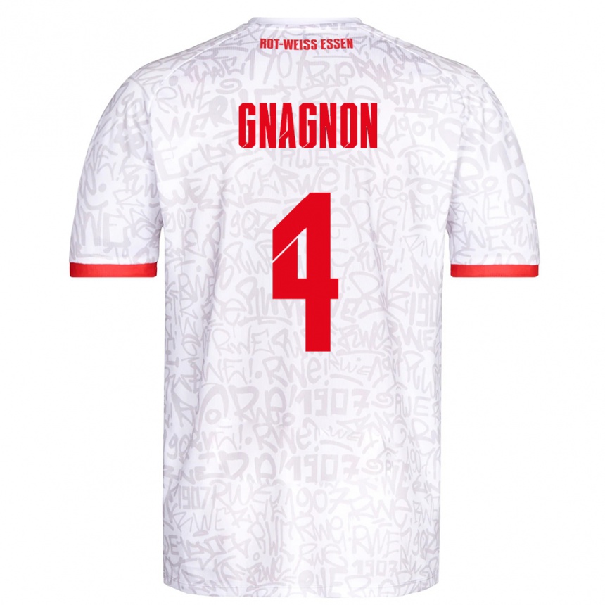 ילדים כדורגל ג׳יימס גנאניון #4 לבן אדום ג'רזי ביתית 2025/26