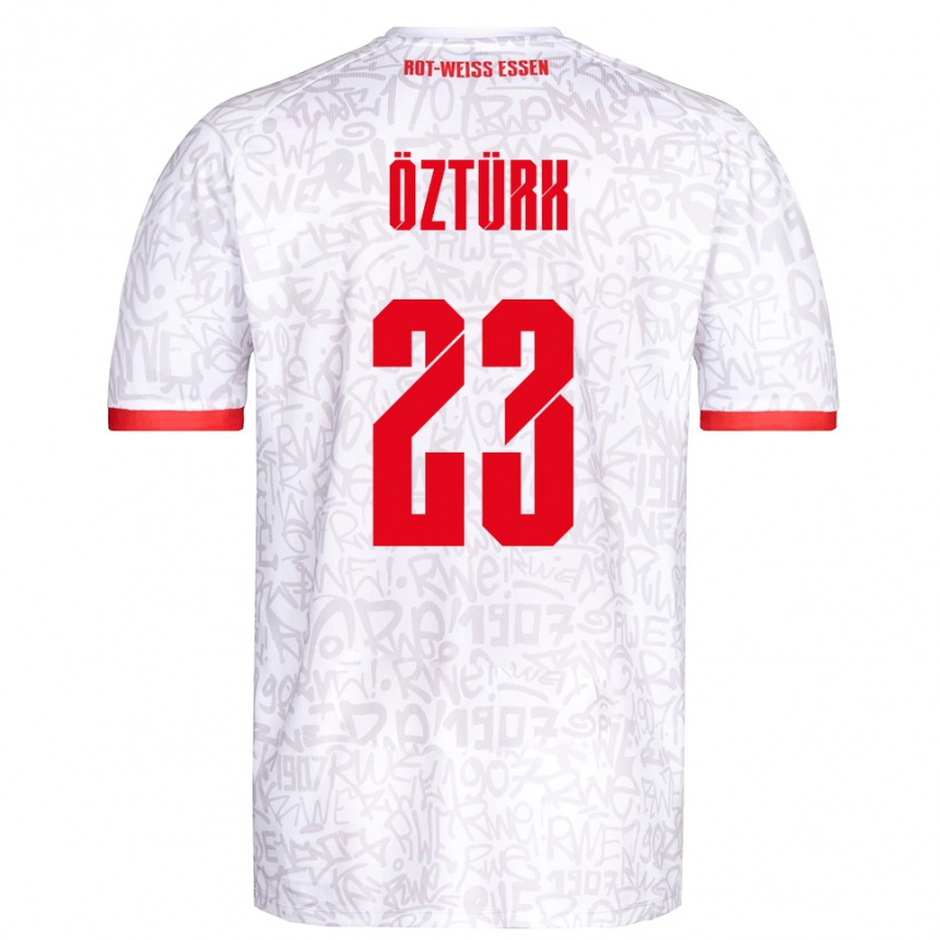 ילדים כדורגל Efehan Öztürk #23 לבן אדום ג'רזי ביתית 2025/26