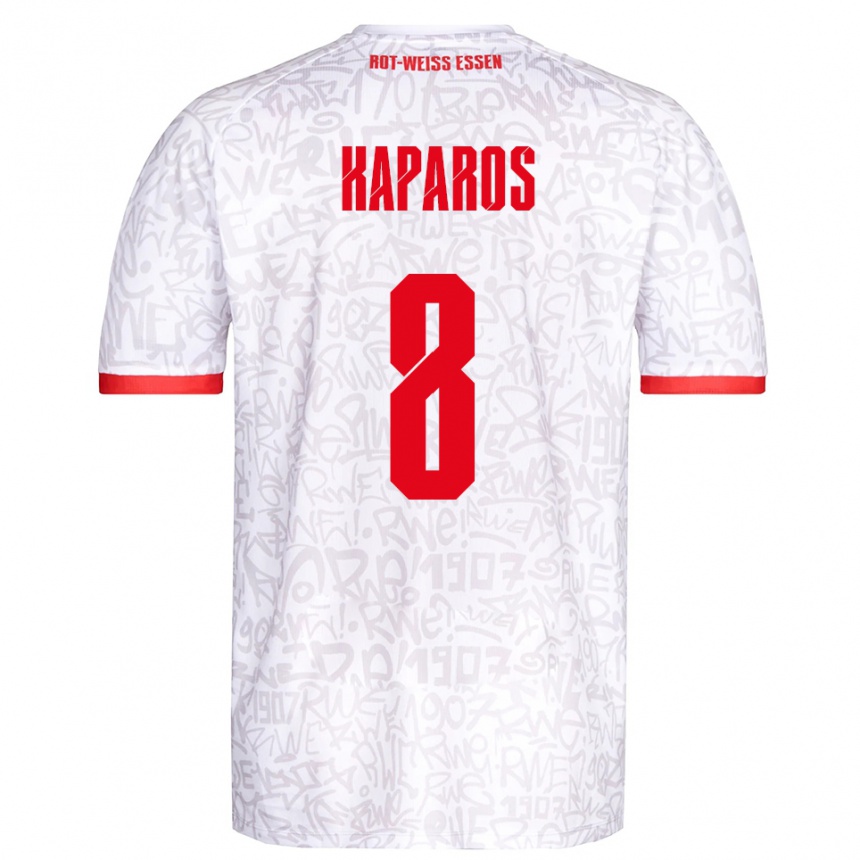 ילדים כדורגל ג׳ימי קפרוס #8 לבן אדום ג'רזי ביתית 2025/26