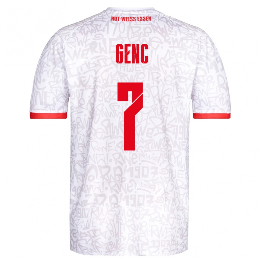 ילדים כדורגל Mert Genc #7 לבן אדום ג'רזי ביתית 2025/26