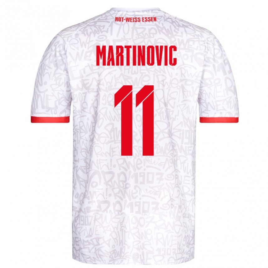ילדים כדורגל דומיניק מרטינוביץ׳ #11 לבן אדום ג'רזי ביתית 2025/26