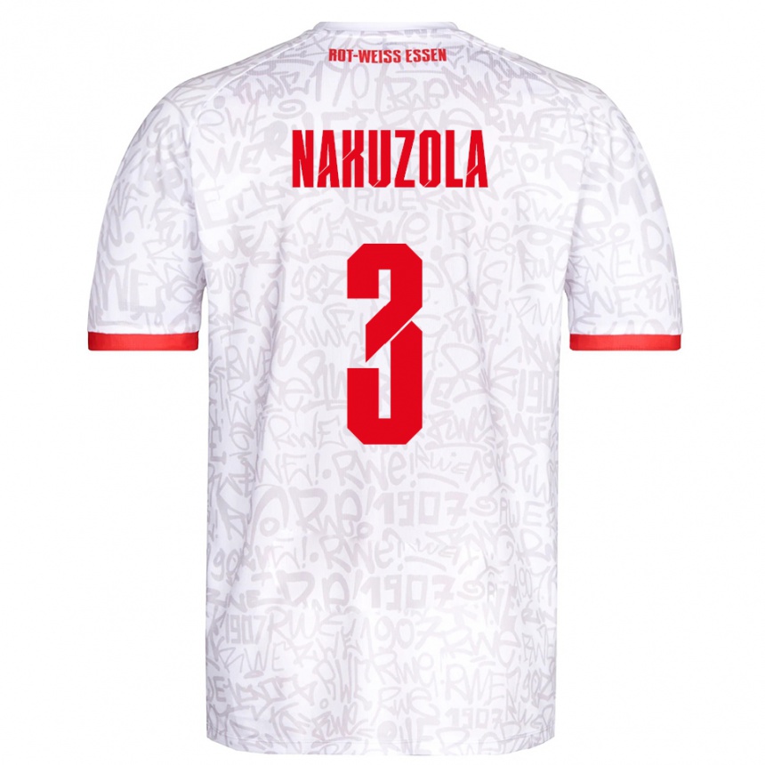 ילדים כדורגל Rael Nakuzola #3 לבן אדום ג'רזי ביתית 2025/26