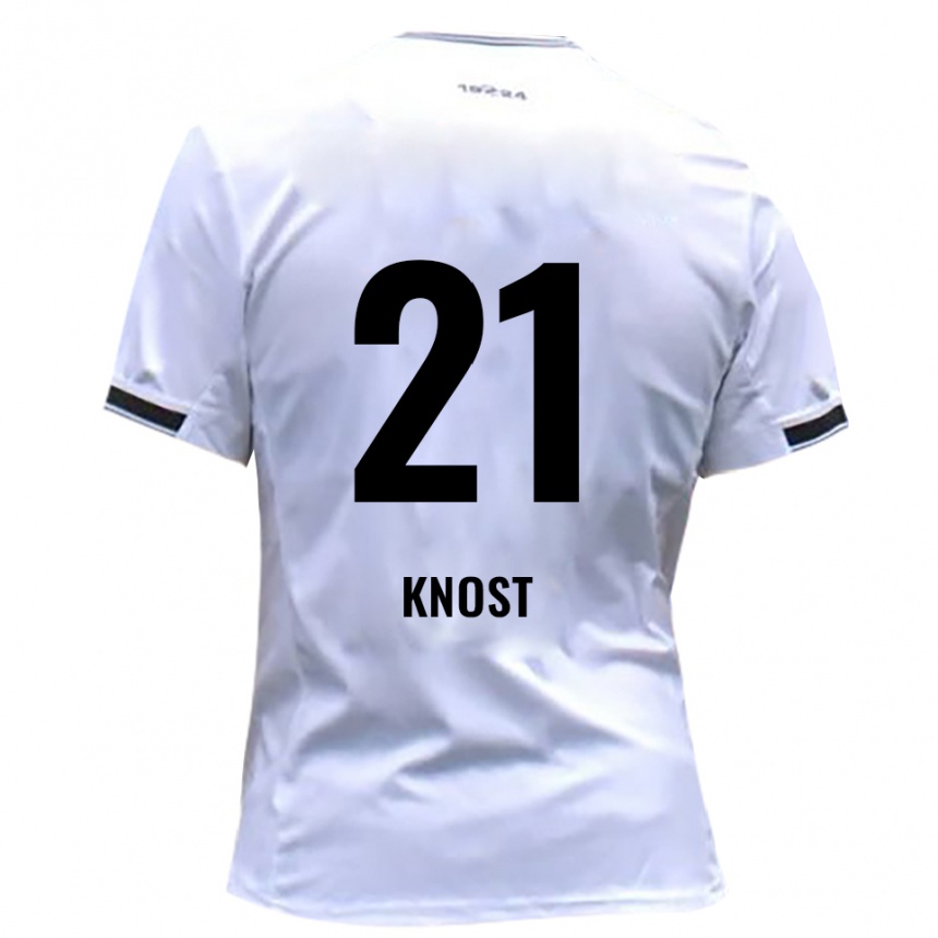 ילדים כדורגל טוביאס קנוסט #21 לבן אדום ג'רזי ביתית 2025/26