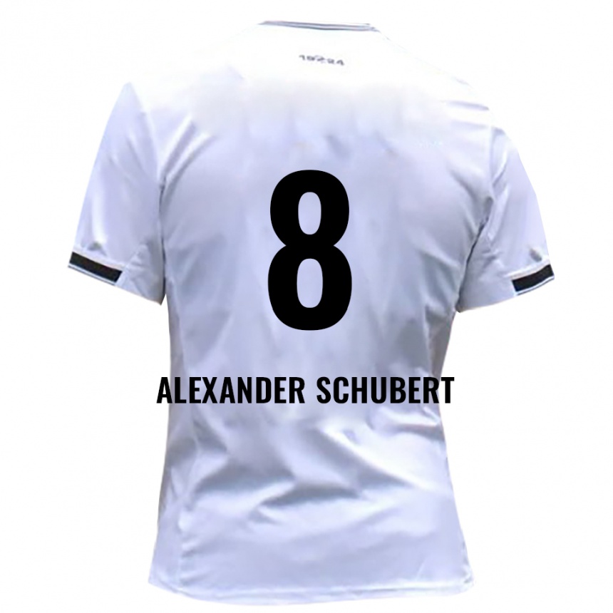 ילדים כדורגל Tristan Alexander Schubert #8 לבן אדום ג'רזי ביתית 2025/26