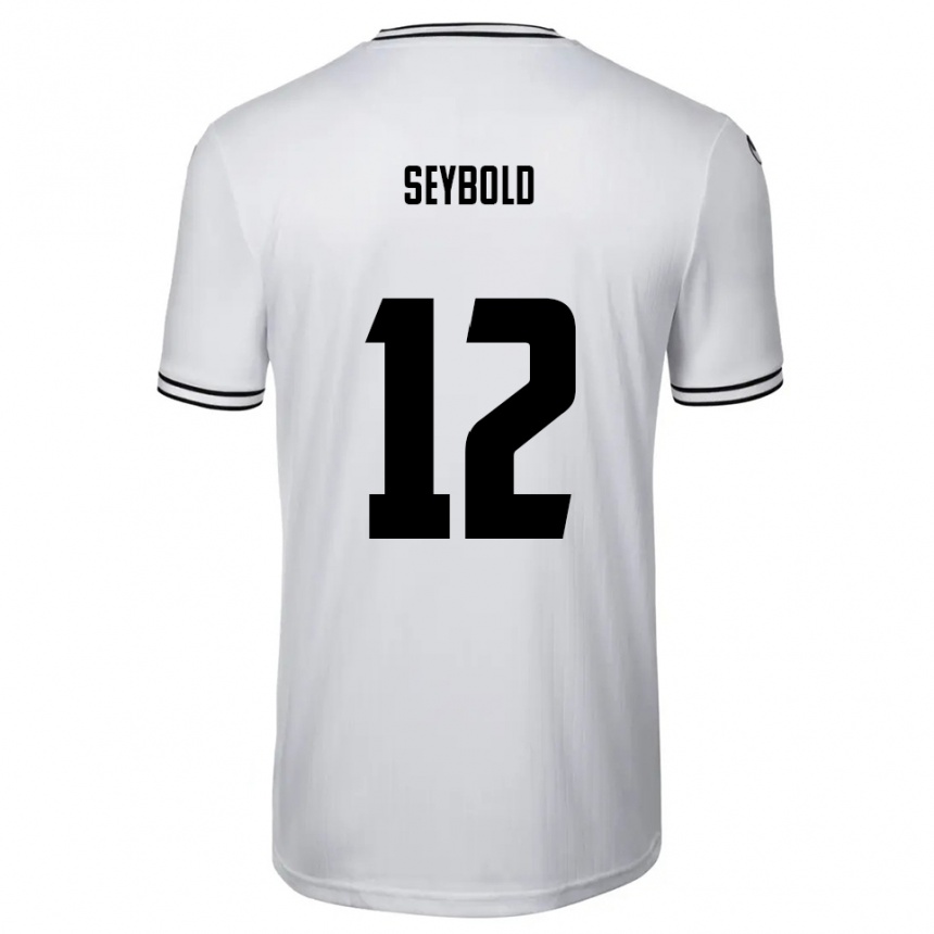 ילדים כדורגל מרווין סייבולד #12 לבן שחור ג'רזי ביתית 2025/26