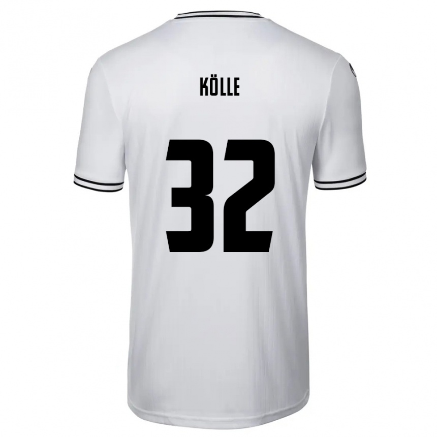 ילדים כדורגל ניקלאס קולה #32 לבן שחור ג'רזי ביתית 2025/26