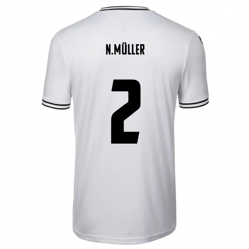 ילדים כדורגל Nico Müller #2 לבן שחור ג'רזי ביתית 2025/26