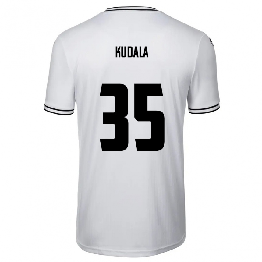 ילדים כדורגל Julian Kudala #35 לבן שחור ג'רזי ביתית 2025/26