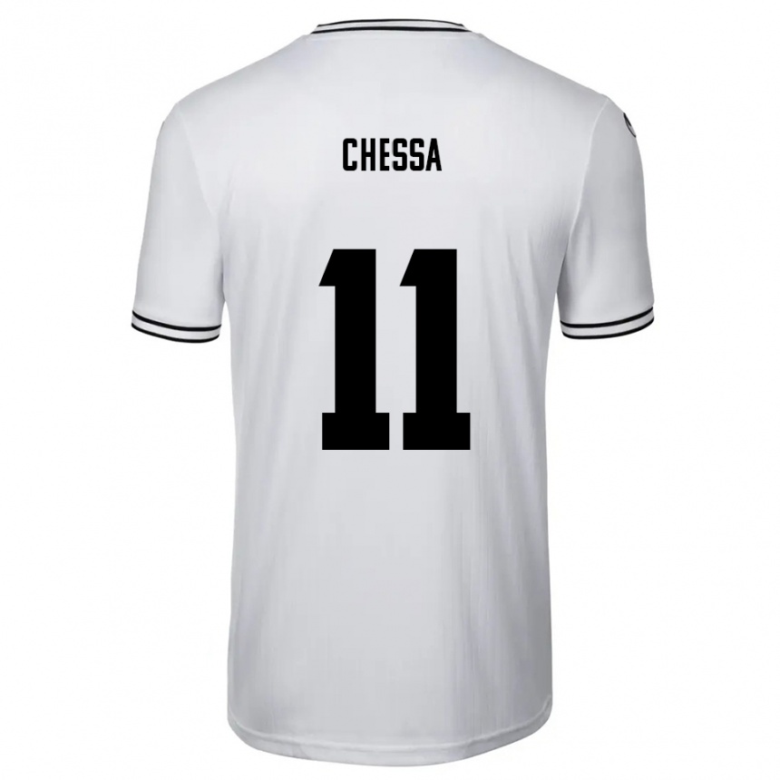 ילדים כדורגל דניס צ'סה #11 לבן שחור ג'רזי ביתית 2025/26