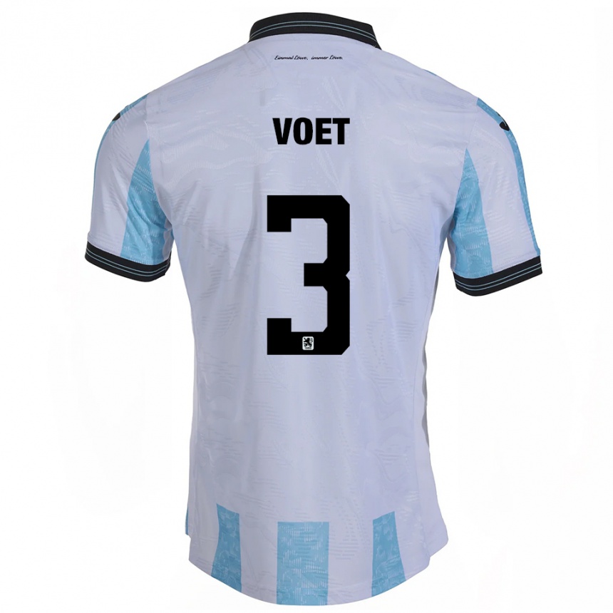 ילדים כדורגל סימן ווט #3 לבן תכלת ג'רזי ביתית 2025/26