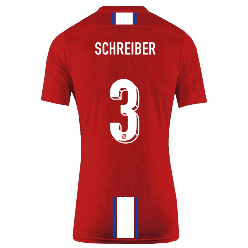 ילדים כדורגל דוד שרייבר #3 אדום לבן ג'רזי ביתית 2025/26 ילדים כדורגל דוד שרייבר #3 אדום לבן ג'רזי ביתית 2025/26