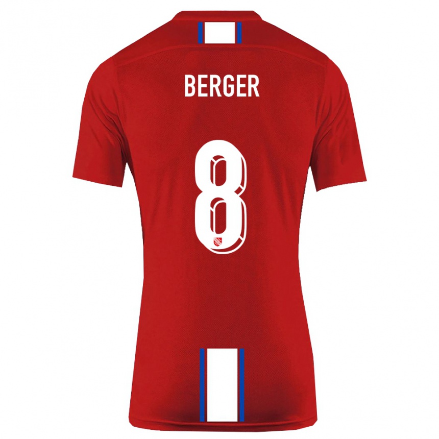 ילדים כדורגל Johann Berger #8 אדום לבן ג'רזי ביתית 2025/26