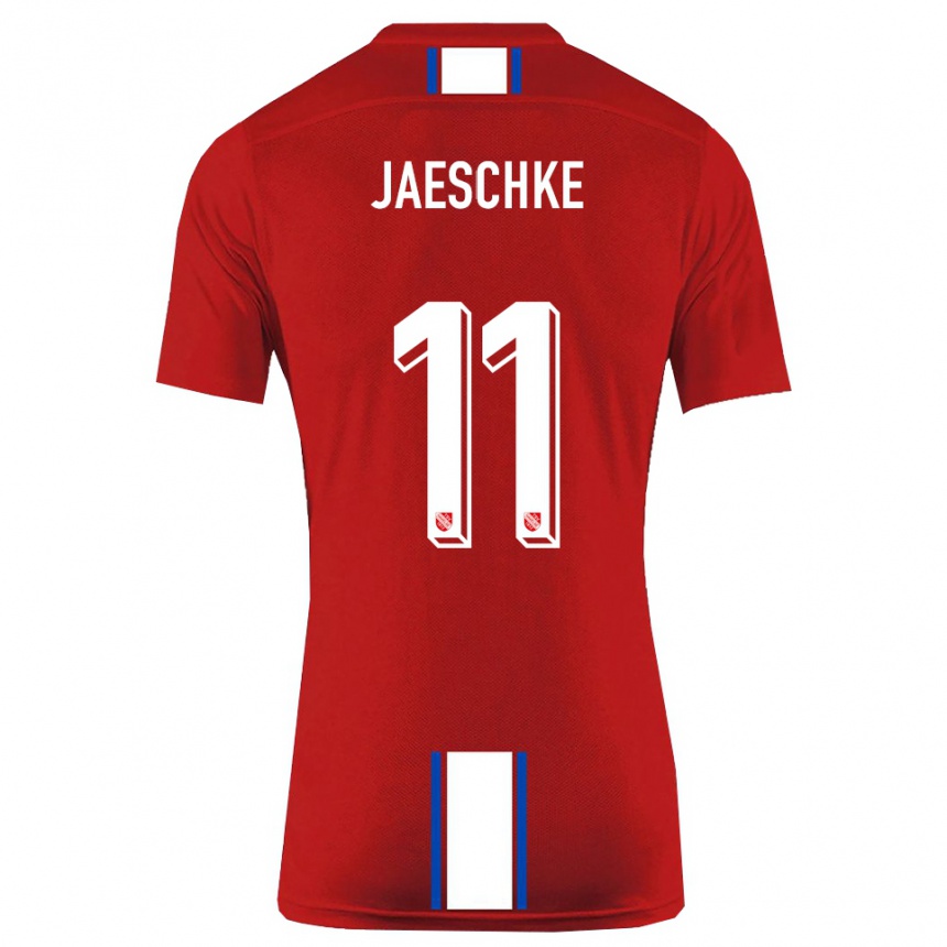 ילדים כדורגל יאניק ג׳סקי #11 אדום לבן ג'רזי ביתית 2025/26