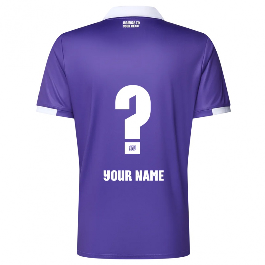 ילדים כדורגל השם שלך #0 סגול לבן ג'רזי ביתית 2025/26