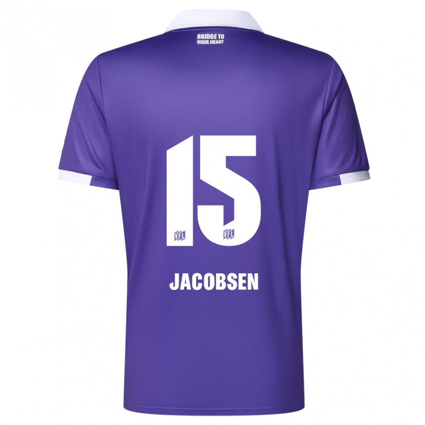 ילדים כדורגל ביארקה יאקובסן #15 סגול לבן ג'רזי ביתית 2025/26