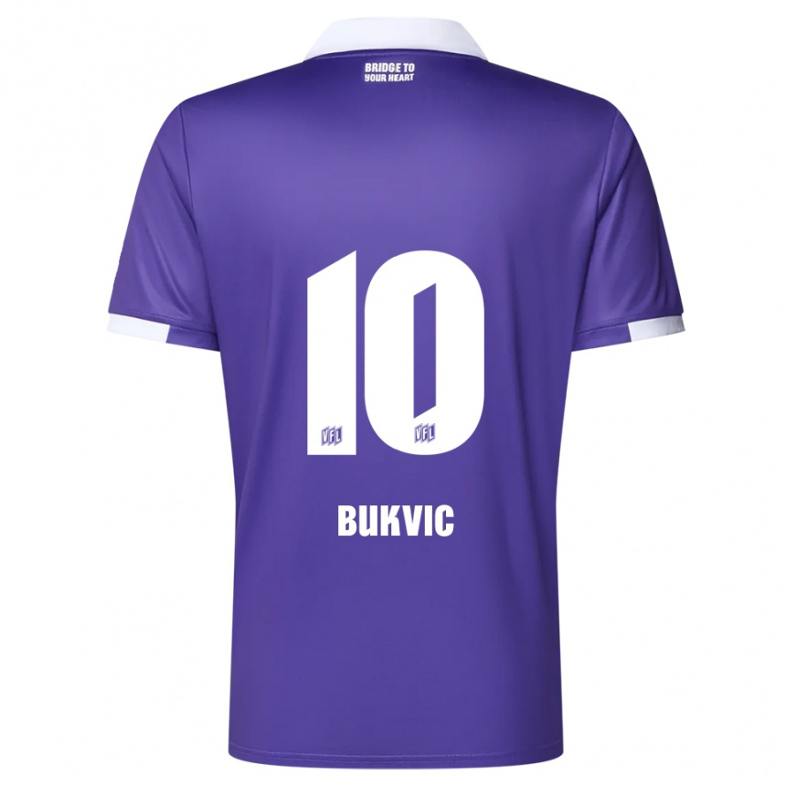 ילדים כדורגל Adem Bukvic #10 סגול לבן ג'רזי ביתית 2025/26