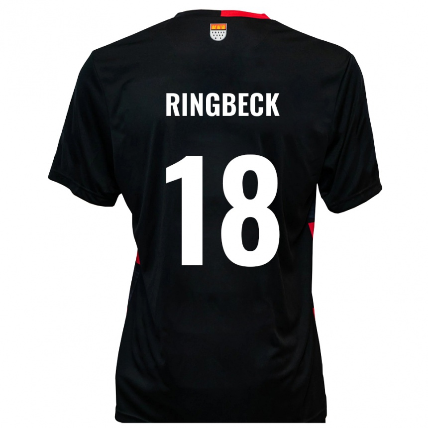 ילדים כדורגל Noah Ringbeck #18 שחור אדום ג'רזי ביתית 2025/26