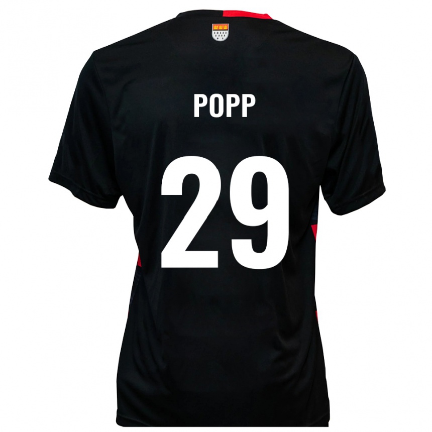 ילדים כדורגל לינדר ניקולאס פופ #29 שחור אדום ג'רזי ביתית 2025/26