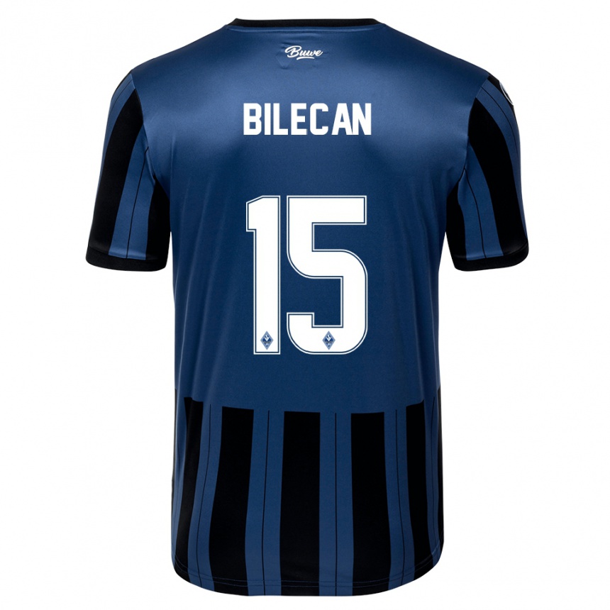 ילדים כדורגל Engin Bilecan #15 כחול אפור שחור ג'רזי ביתית 2025/26