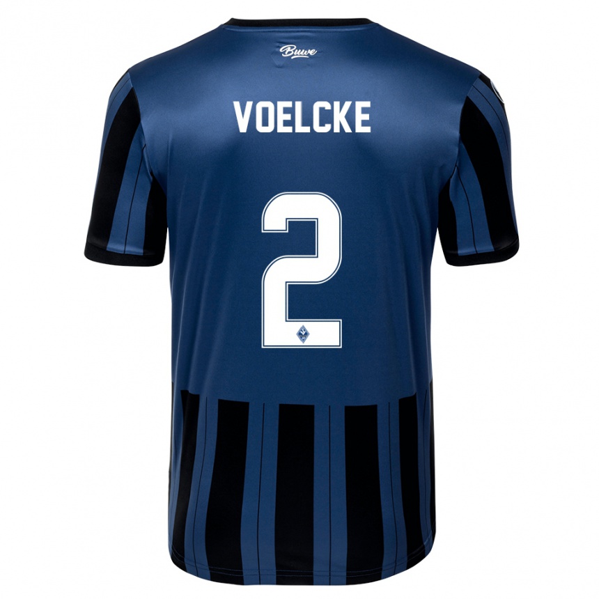 ילדים כדורגל Sascha Voelcke #2 כחול אפור שחור ג'רזי ביתית 2025/26