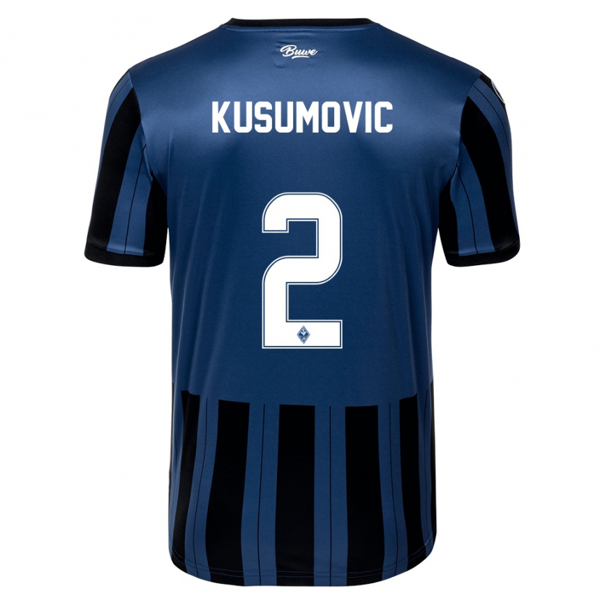 ילדים כדורגל Sami Kusumovic #2 כחול אפור שחור ג'רזי ביתית 2025/26
