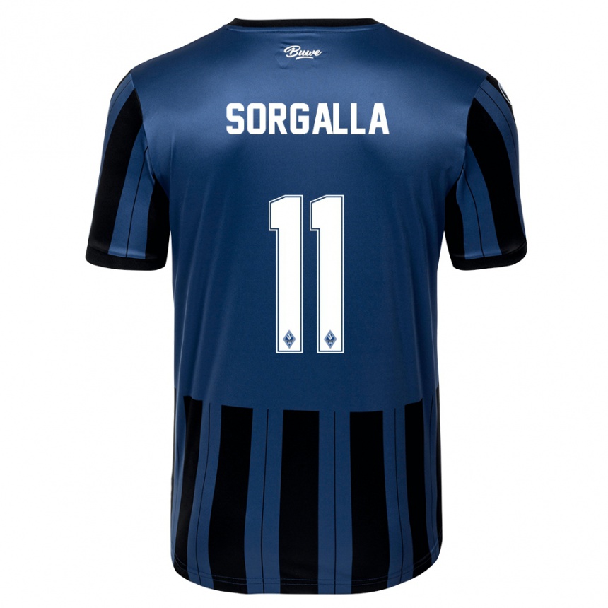 ילדים כדורגל Tom Sorgalla #11 כחול אפור שחור ג'רזי ביתית 2025/26