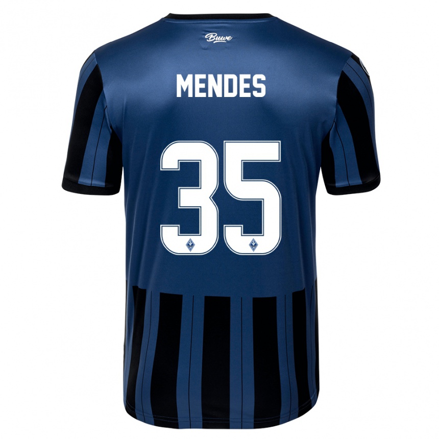ילדים כדורגל Djayson Mendes #35 כחול אפור שחור ג'רזי ביתית 2025/26