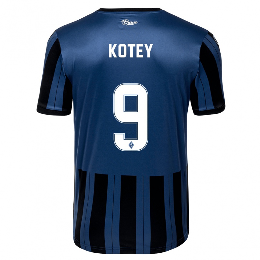 ילדים כדורגל Britmon Kotey #9 כחול אפור שחור ג'רזי ביתית 2025/26