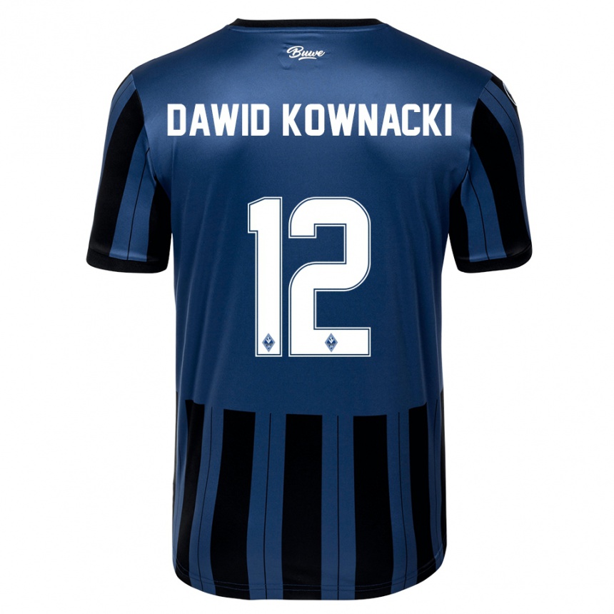 ילדים כדורגל Jakub Dawid Kownacki #12 כחול אפור שחור ג'רזי ביתית 2025/26