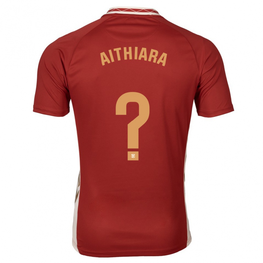 ילדים כדורגל Aithiara Carballo Cabrera #0 בורדו זהב הרחק ג'רזי 2025/26