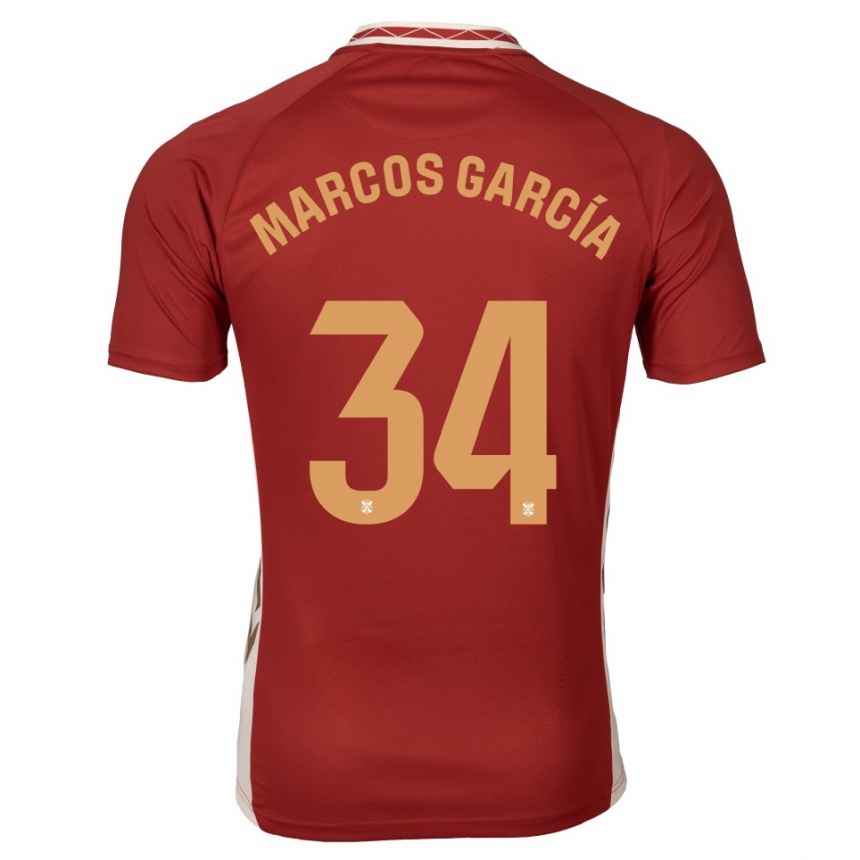 ילדים כדורגל Marcos García #34 בורדו זהב הרחק ג'רזי 2025/26
