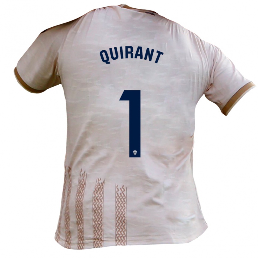 ילדים כדורגל Luismi Quirant #1 לבן מלוכלך חום הרחק ג'רזי 2025/26