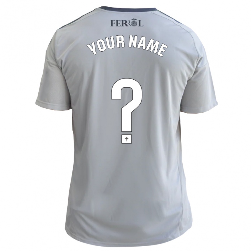 ילדים כדורגל השם שלך #0 אפור כסף הרחק ג'רזי 2025/26