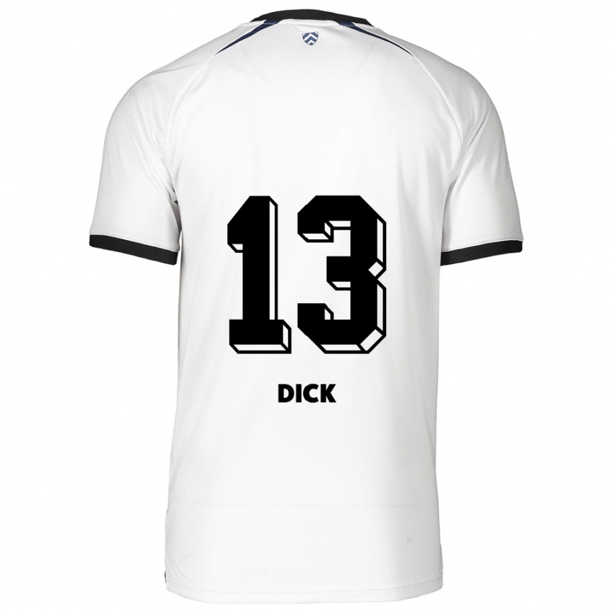 ילדים כדורגל Lukas Dick #13 לבן שחור הרחק ג'רזי 2025/26