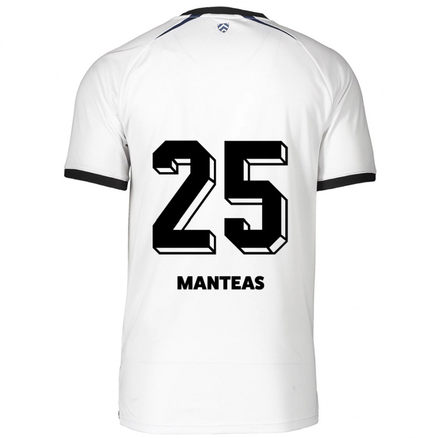 ילדים כדורגל Jacqueline Manteas #25 לבן שחור הרחק ג'רזי 2025/26
