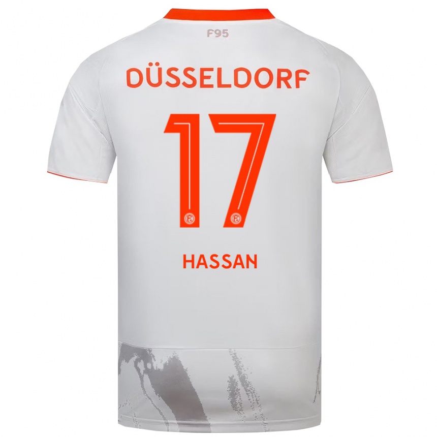 ילדים כדורגל Ahmad Hassan #17 לבן כתום הרחק ג'רזי 2025/26