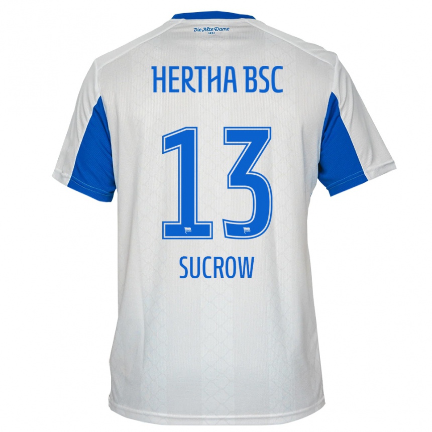 ילדים כדורגל Connor Sucrow #13 לבן כחול הרחק ג'רזי 2025/26