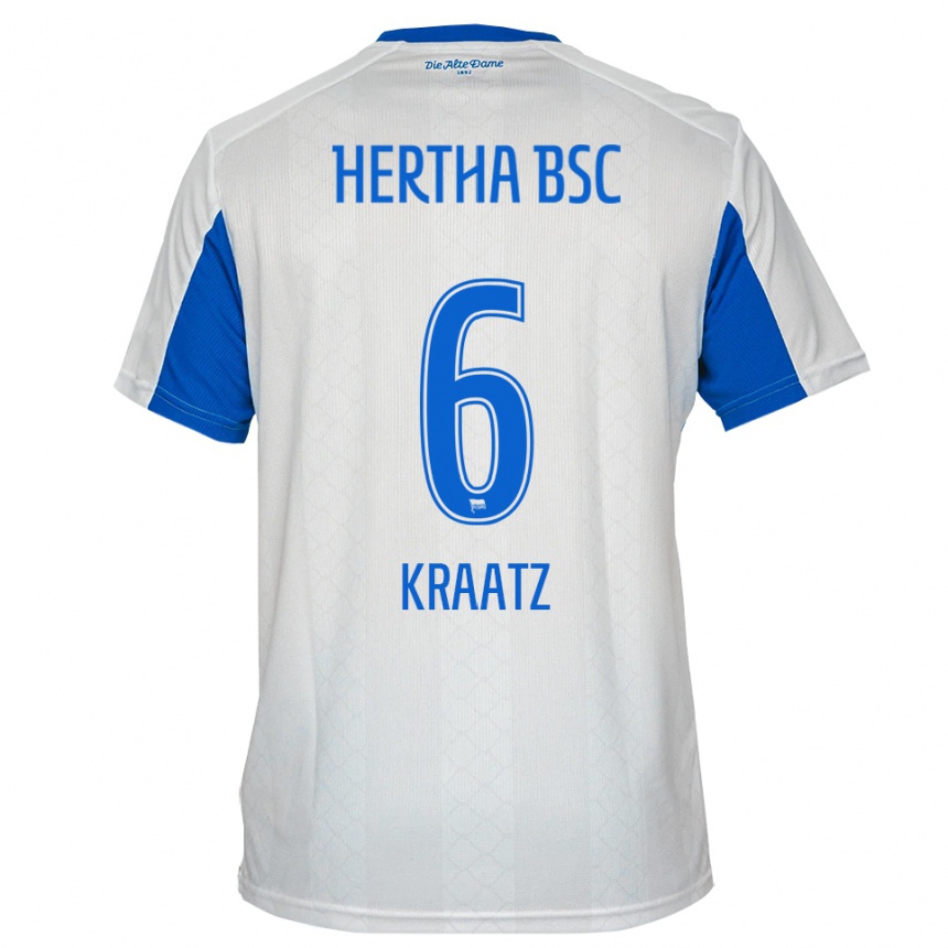 ילדים כדורגל Salim Kraatz #6 לבן כחול הרחק ג'רזי 2025/26