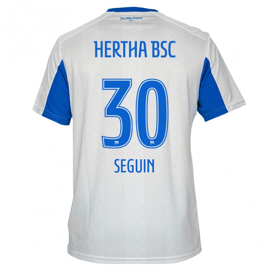 ילדים כדורגל פול סגוין #30 לבן כחול הרחק ג'רזי 2025/26