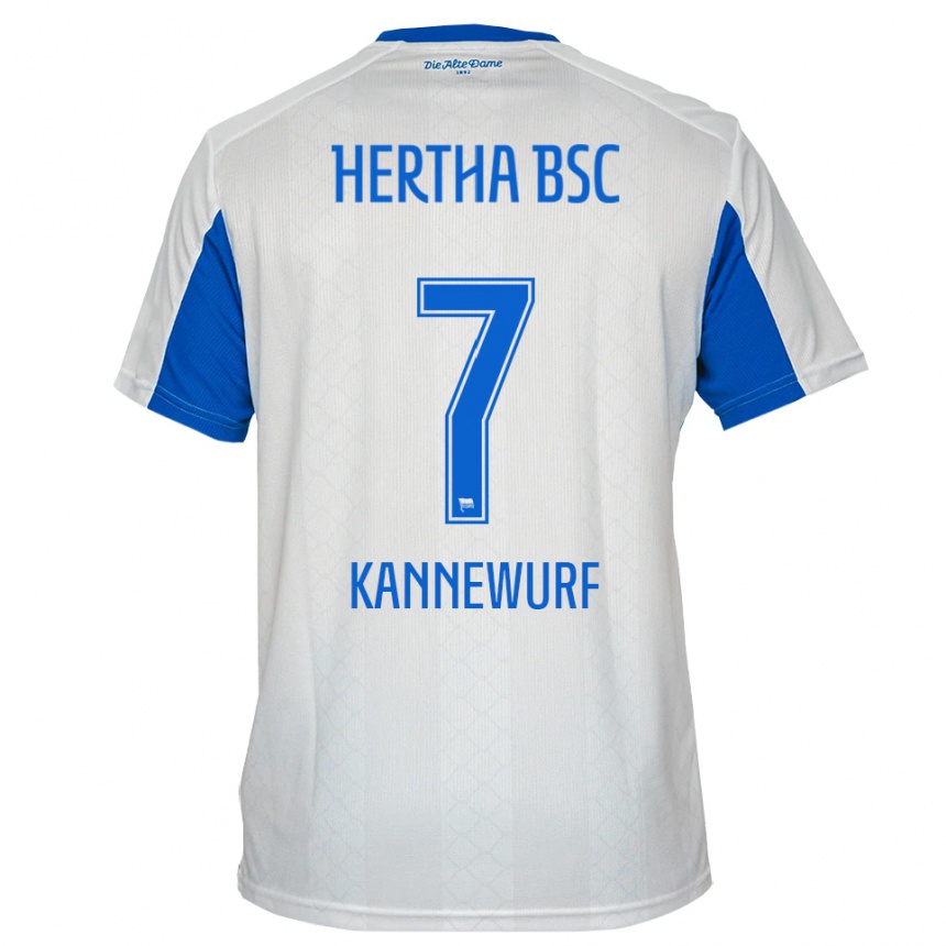 ילדים כדורגל ליאם קאנוורף #7 לבן כחול הרחק ג'רזי 2025/26