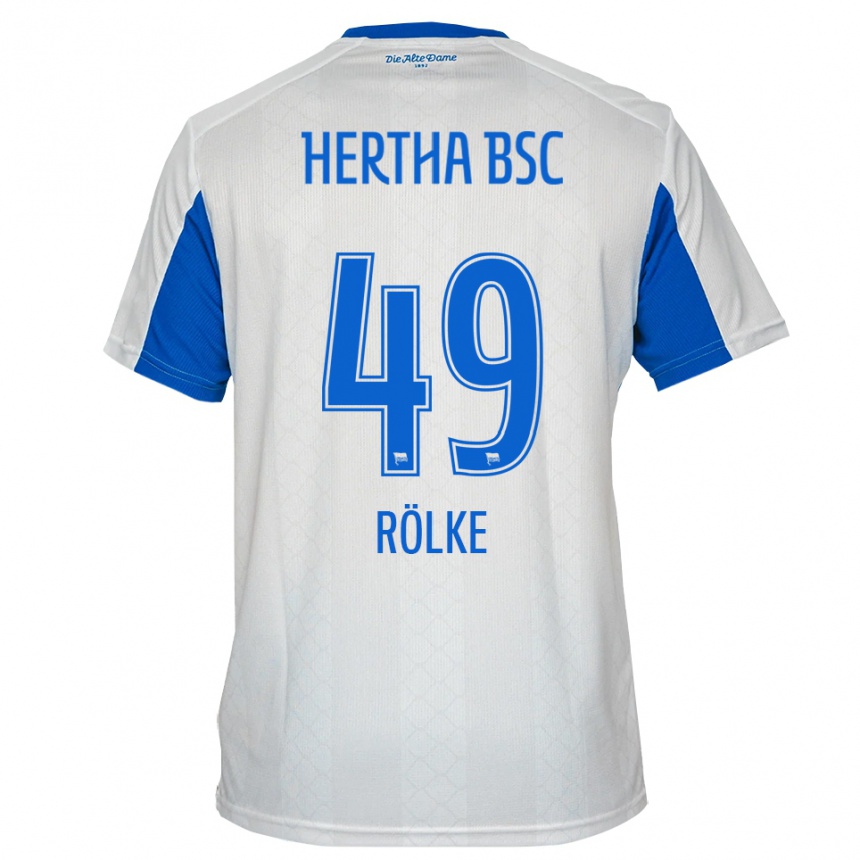 ילדים כדורגל אוליבר רולקה #49 לבן כחול הרחק ג'רזי 2025/26