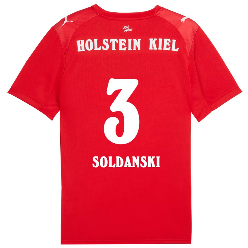 ילדים כדורגל Lasse Soldanski #3 אדום כחול הרחק ג'רזי 2025/26