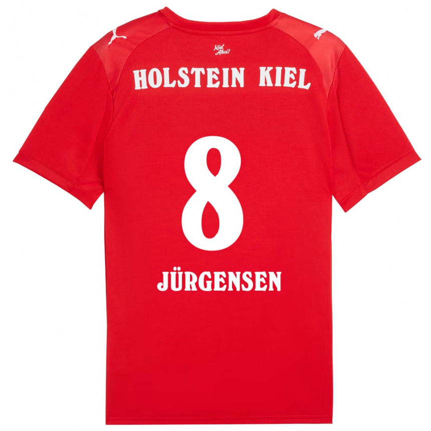 ילדים כדורגל Ronja Jürgensen #8 אדום כחול הרחק ג'רזי 2025/26