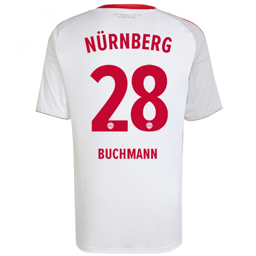 ילדים כדורגל טארק בוכמן #28 לבן אדום הרחק ג'רזי 2025/26