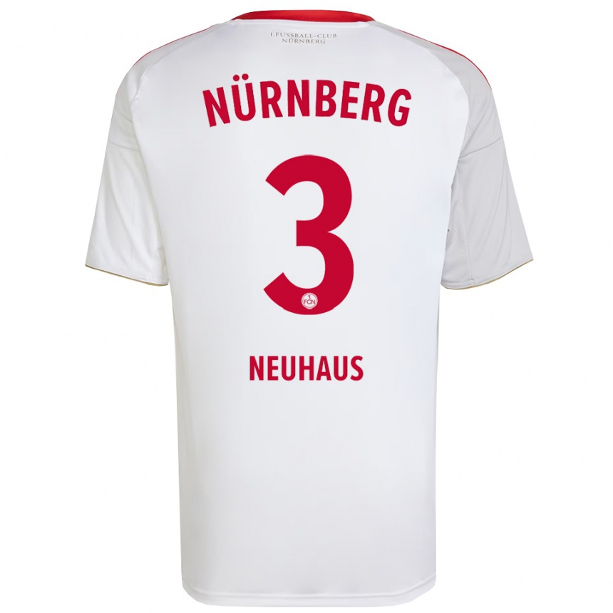 ילדים כדורגל Tim Neuhaus #3 לבן אדום הרחק ג'רזי 2025/26
