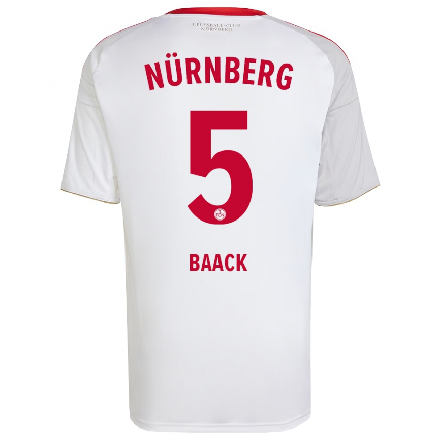 ילדים כדורגל טום באק #5 לבן אדום הרחק ג'רזי 2025/26